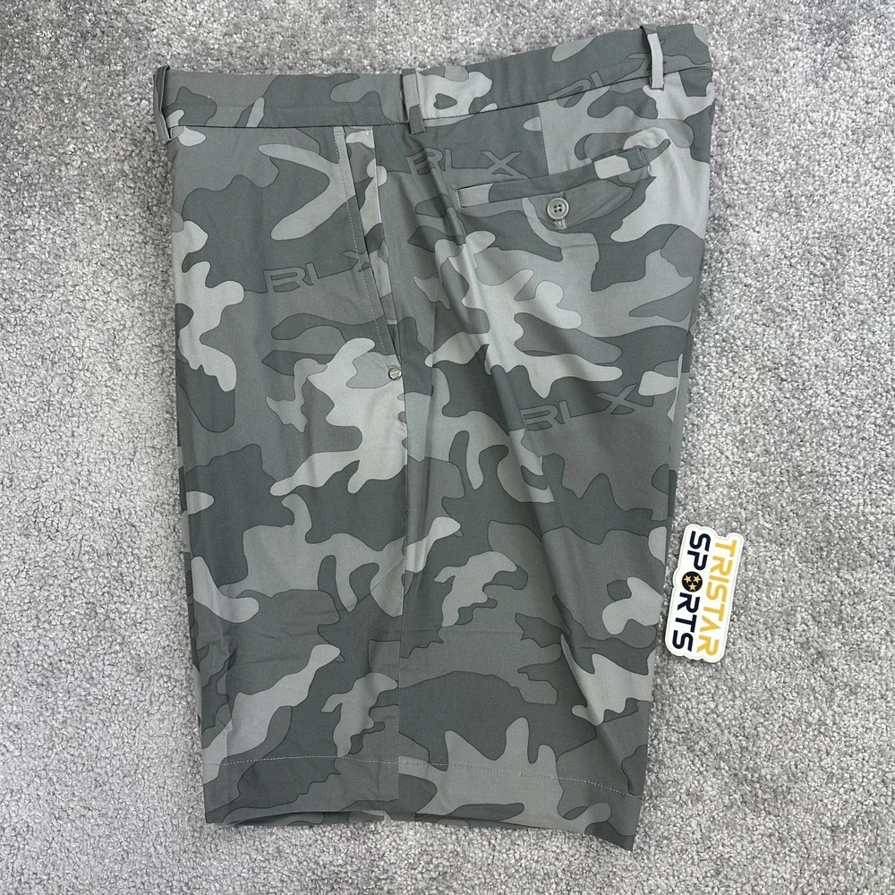RLX Ralph Lauren Golf Shorts Mens 33 Gray Camo Water Repellent Performance